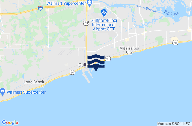 Gulfport Harbor Mississippi Sound, United States tide chart map