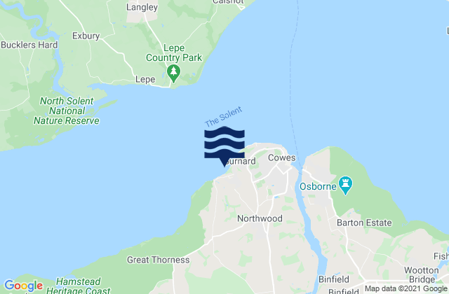 Gurnard Bay, United Kingdom tide times map