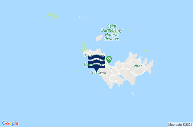 Gustavia (Saint Barthelemy), U.S. Virgin Islands tide times map