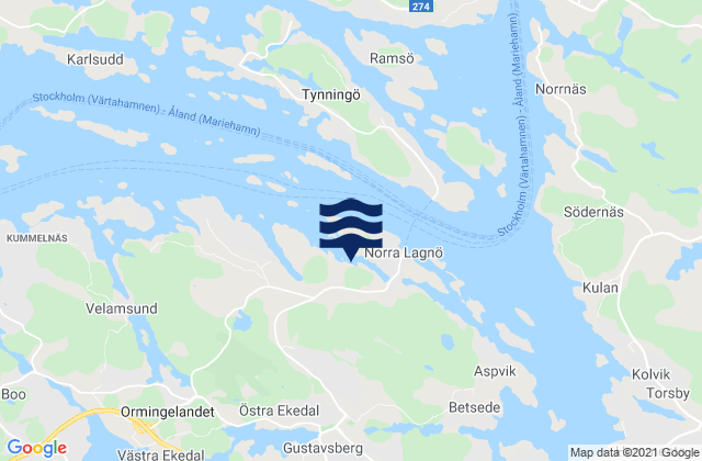 Gustavsberg, Sweden tide times map