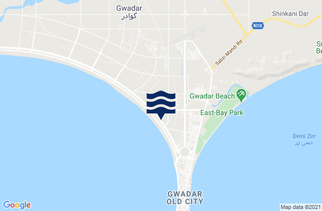 Gwadar West, Pakistan tide times map