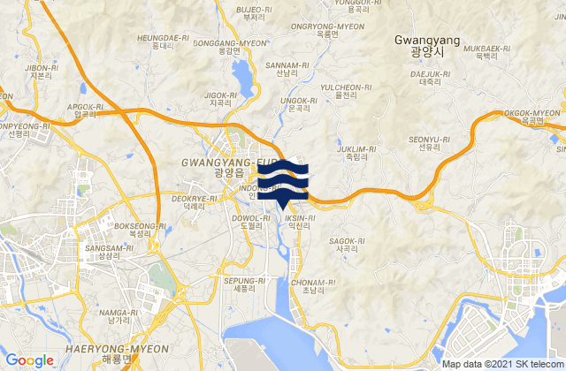 Gwangyang-si, South Korea tide times map