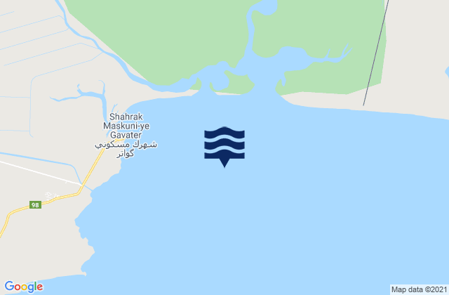 Gwatar Bay, Iran tide times map