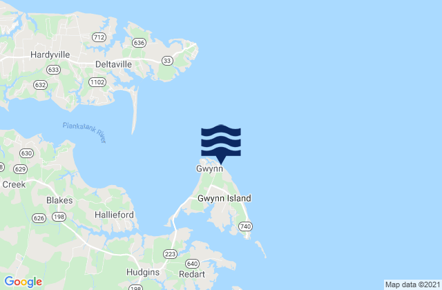 Gwynn Island, United States tide chart map