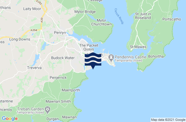 Gylly Beach, United Kingdom tide times map
