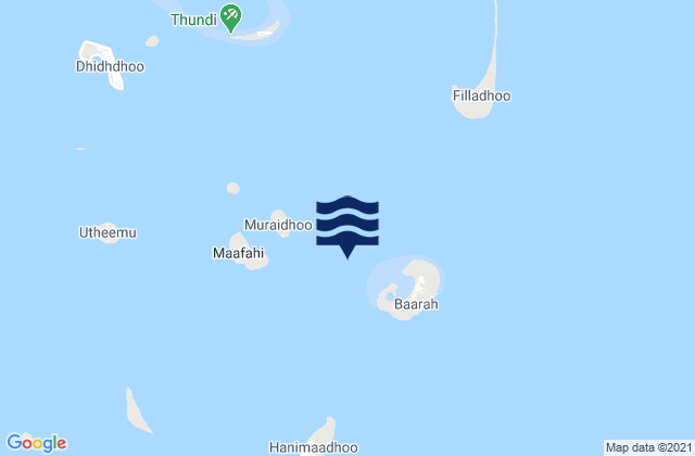 Haa Dhaalu Atholhu, Maldives tide times map