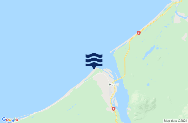 Haast Beach, New Zealand tide times map