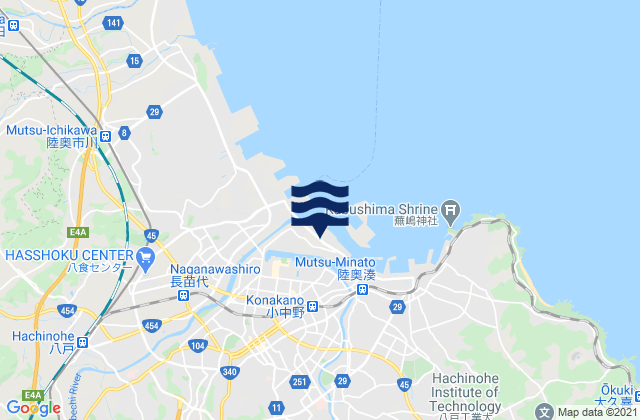 Hachinohe Shi, Japan tide times map