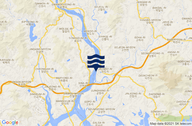 Hadong-gun, South Korea tide times map