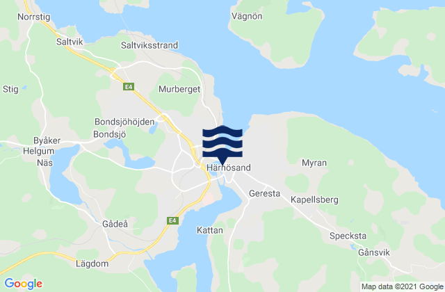 Haernoesand, Sweden tide times map