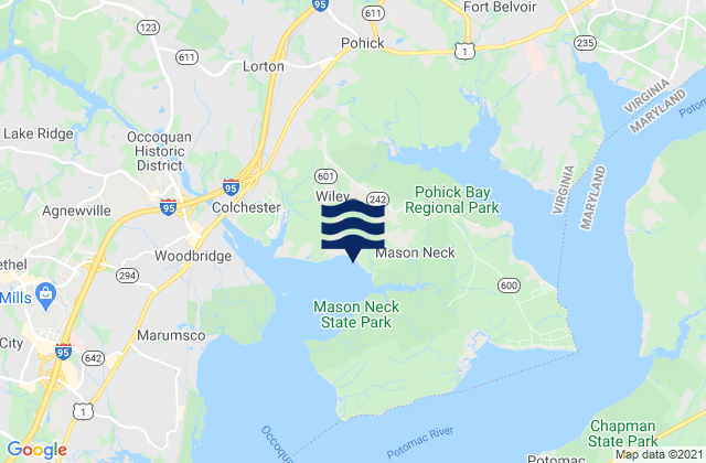 Hains Point, United States tide chart map