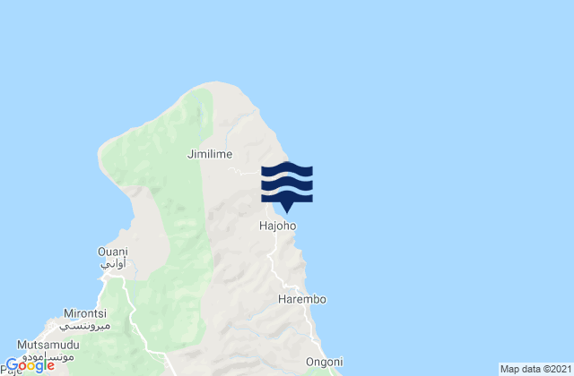 Hajoho, Comoros tide times map