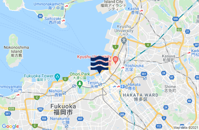 Hakata-Hunadamari, Japan tide times map