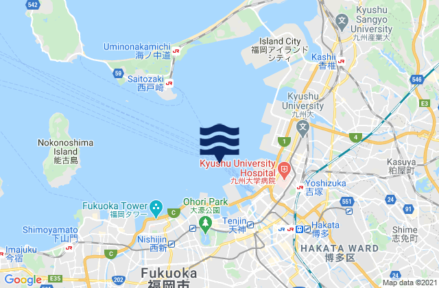 Hakata Ko, Japan tide times map