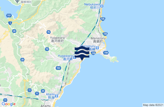 Hakone, Japan tide times map