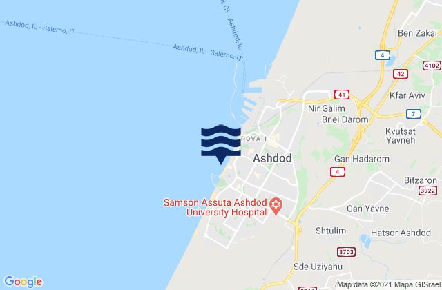 Hakshtot (Ashdod), Israel tide times map