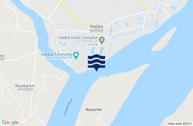 Haldia, India tide times map