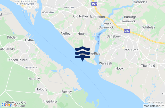 Hamble-le-Rice, United Kingdom tide times map