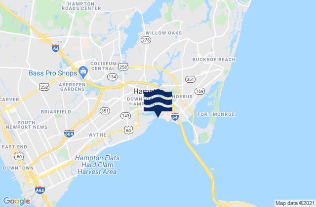 Hampton River entrance, United States tide chart map