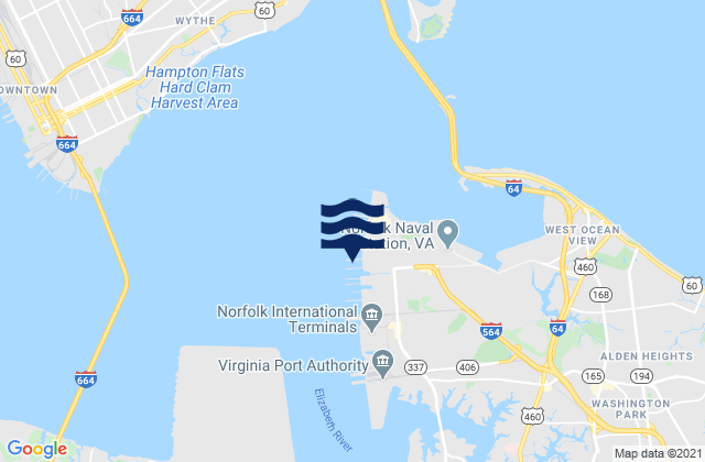 Hampton Roads (sewells Point), United States tide chart map