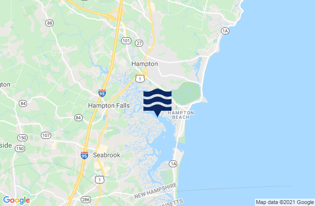 Hampton, United States tide chart map