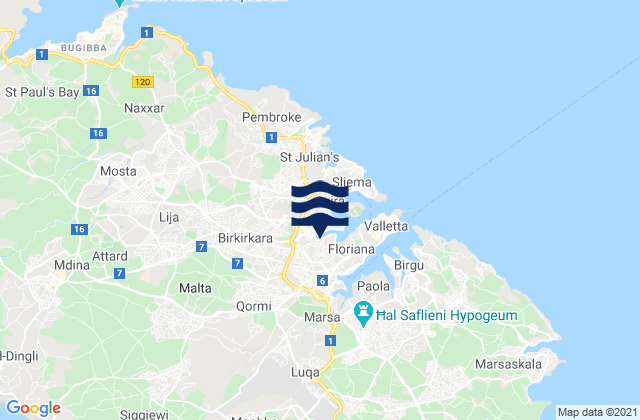 Hamrun, Malta tide times map