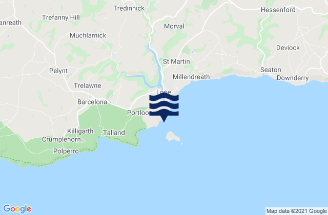 Hannafore Beach, United Kingdom tide times map