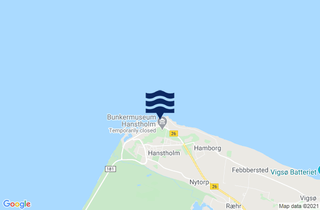 Hanstholm, Denmark tide times map