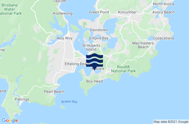 Hardys Bay, Australia tide times map