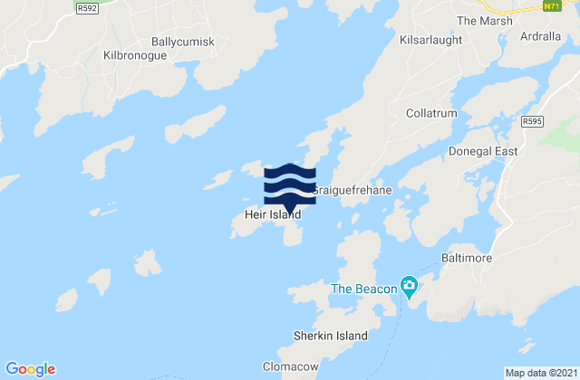 Hare Island, Ireland tide times map