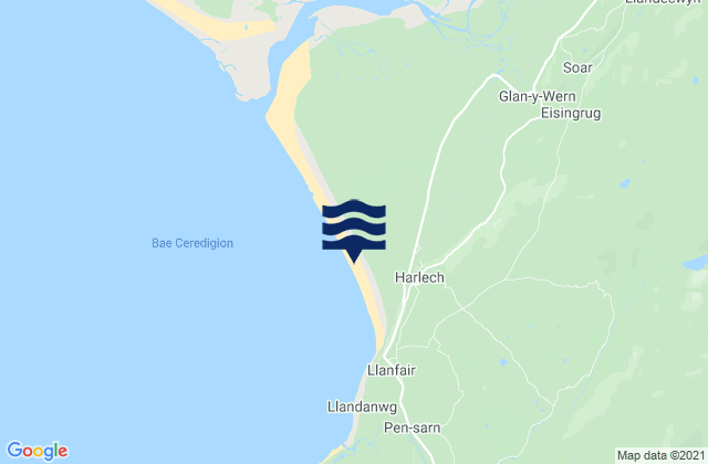 Harlech Beach, United Kingdom tide times map