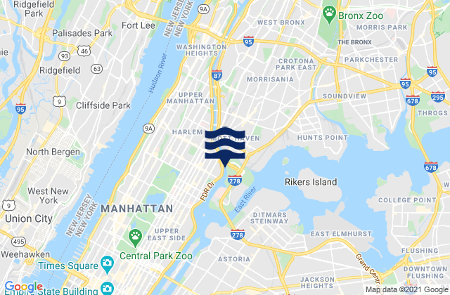 Harlem River Randalls Island, United States tide chart map