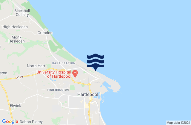 Hartlepool North Sands Beach, United Kingdom tide times map