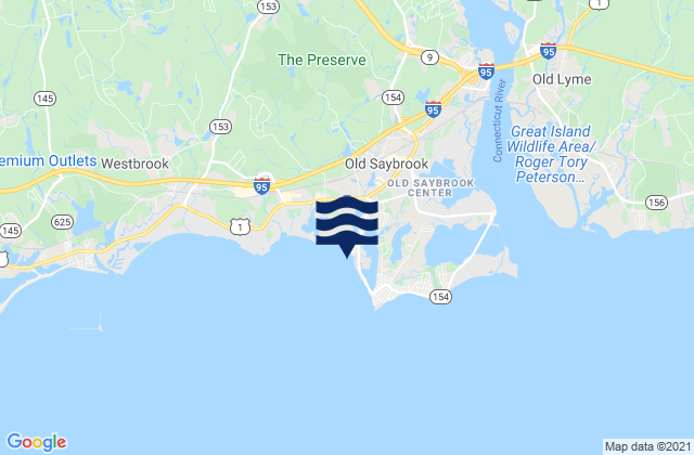 Harveys Beach Old Saybrook, United States tide chart map