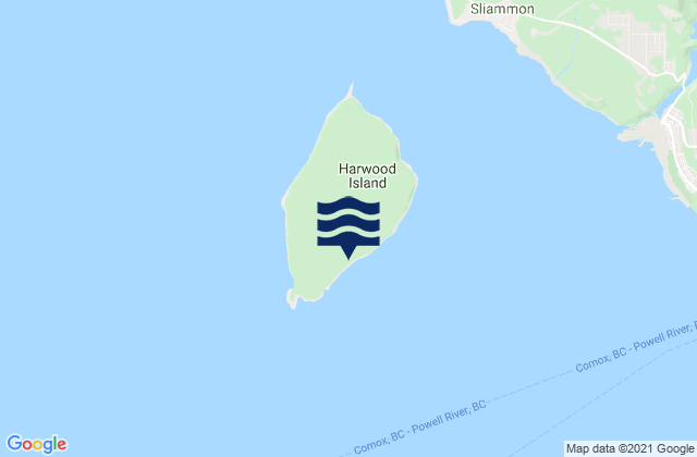 Harwood Island, Canada tide times map