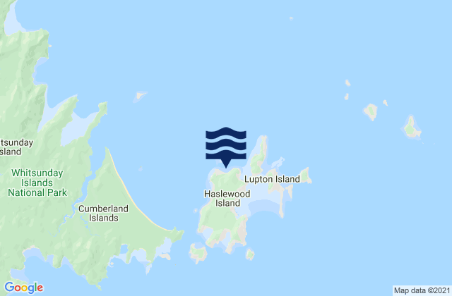 Haslewood Island, Australia tide times map