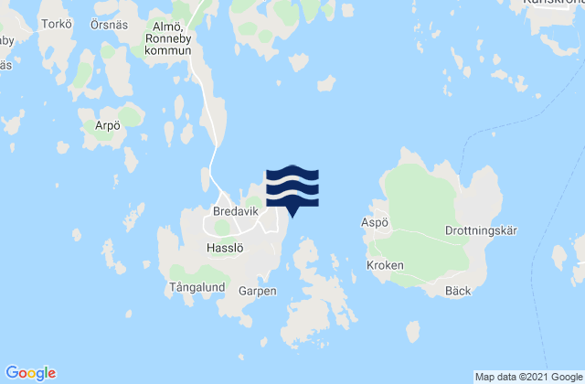 Hassloe, Sweden tide times map