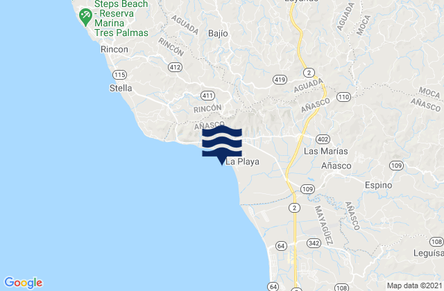 Hatillo Barrio, Puerto Rico tide times map