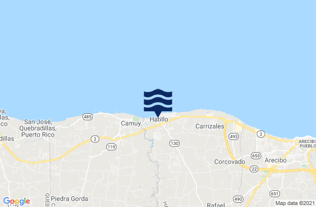 Hatillo, Puerto Rico tide times map