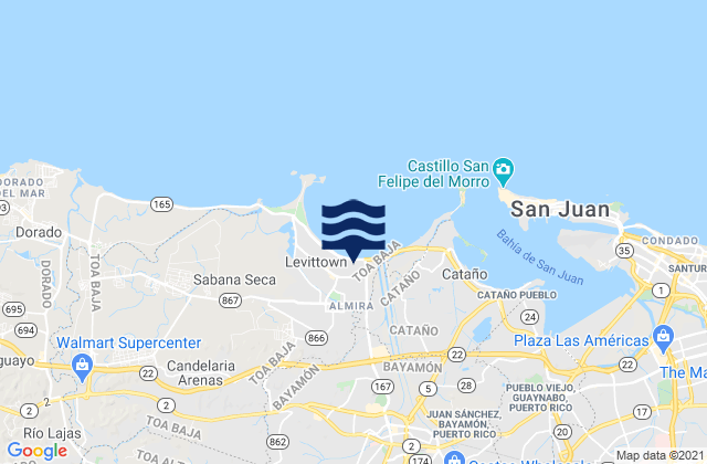 Hato Tejas Barrio, Puerto Rico tide times map