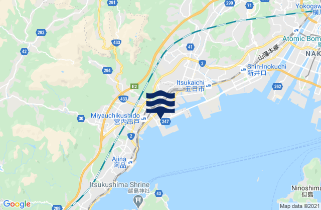 Hatsukaichi, Japan tide times map