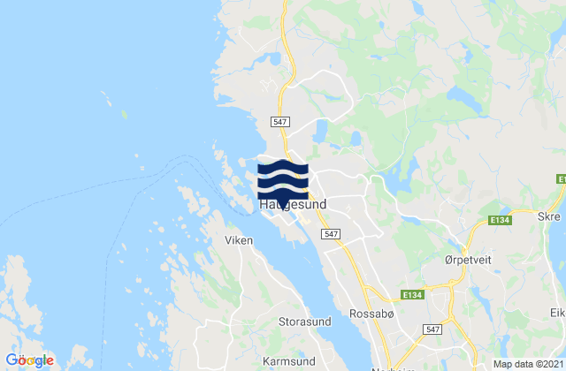 Haugesund, Norway tide times map