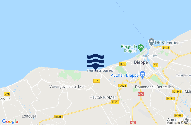 Hautot-sur-Mer, France tide times map