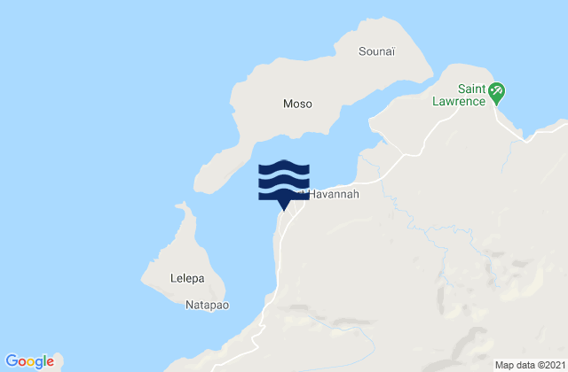 Havannah Harbor Efate Island, New Caledonia tide times map