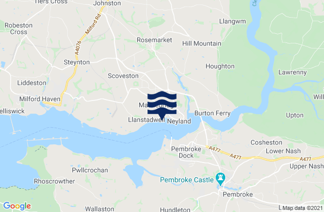 Haverfordwest, United Kingdom tide times map