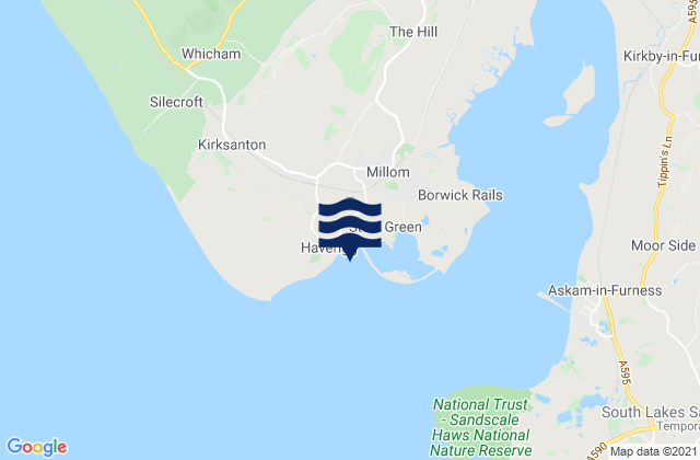 Haverigg Beach, United Kingdom tide times map