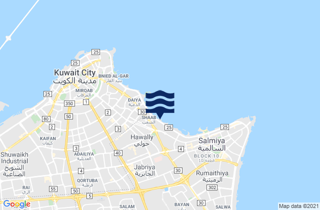 Hawalli, Kuwait tide times map