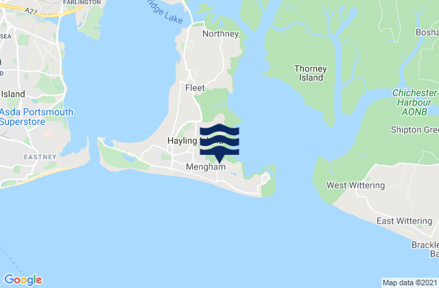 Hayling Island, United Kingdom tide times map