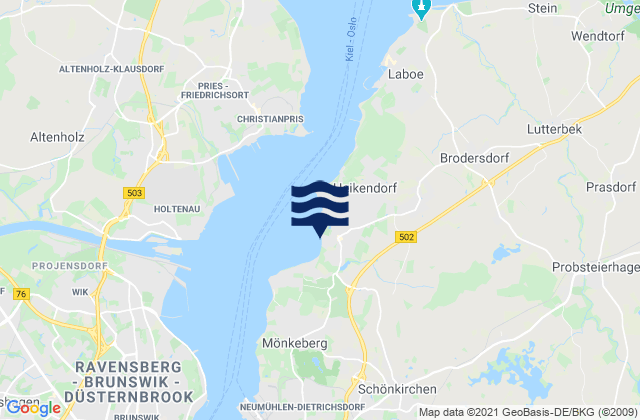 Heikendorf, Germany tide times map