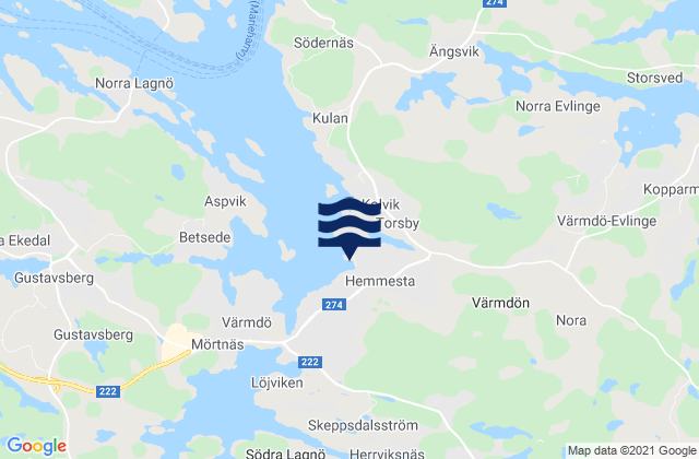 Hemmesta, Sweden tide times map